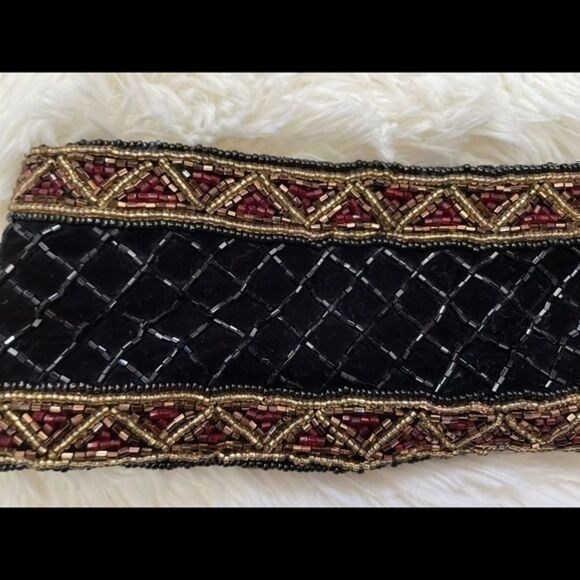 Vintage Christian Dior black, brown and gold embellished belt size small/medium main image 6